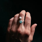 Earth and Moon Bypass Ring with Natural Stones - Qu!rk Boutique