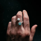 Earth and Moon Bypass Ring with Natural Stones - Qu!rk Boutique