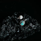 Earth and Moon Bypass Ring with Natural Stones - Qu!rk Boutique