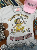 On My Way To Stir Up Some Shit Graphic Tee - Qu!rk Boutique