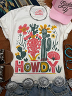 Desert Bloom Howdy Graphic Tee - Qu!rk Boutique