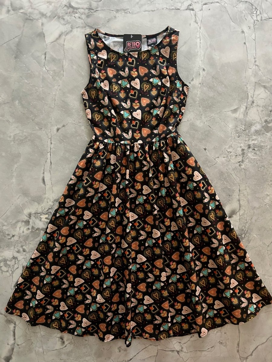 Flaming Hearts Midi Dress - Qu!rk Boutique