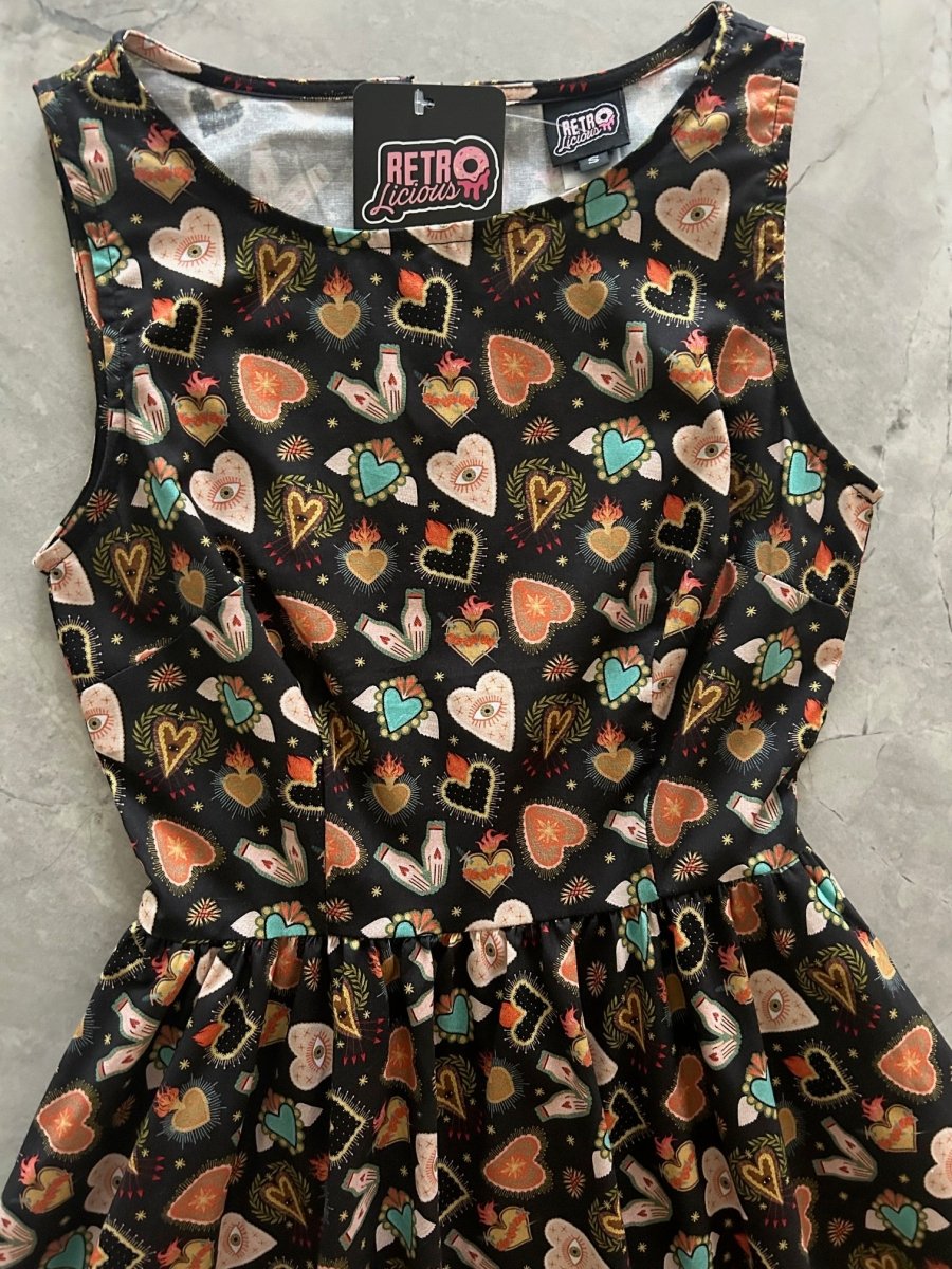 Flaming Hearts Midi Dress - Qu!rk Boutique