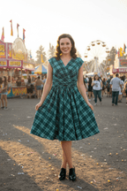 Green Plaid Greta Dress - Plus Sizes only - Qu!rk Boutique