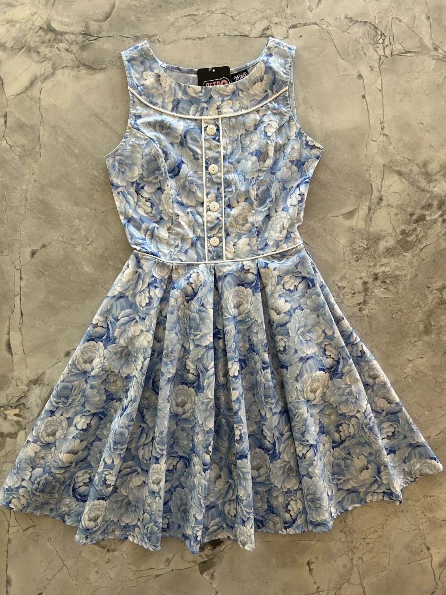 Elizabeth Dress in Sky Floral - Qu!rk Boutique