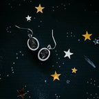 Oval Dangle Earrings with Raw Meteorite - Qu!rk Boutique