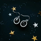 Oval Dangle Earrings with Raw Meteorite - Qu!rk Boutique