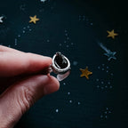 Chunky Teardrop Raw Meteorite Ring in Silver - Qu!rk Boutique