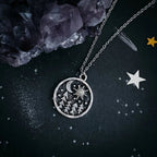 Starry Forest Night Pendant Necklace with Opal - Qu!rk Boutique