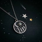 Starry Forest Night Pendant Necklace with Opal - Qu!rk Boutique