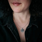 Starry Forest Night Pendant Necklace with Opal - Qu!rk Boutique
