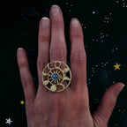 Large Moon Phase Statement Cocktail Ring - Qu!rk Boutique