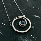 Milky Way Necklace - Spiral Silver Pendant with Labradorite - Qu!rk Boutique
