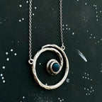 Milky Way Necklace - Spiral Silver Pendant with Labradorite - Qu!rk Boutique