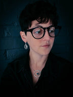 Milky Way Earrings - Spiral Silver Dangle Earrings with Labradorite - Qu!rk Boutique