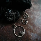 Meteorite Jewelry Set - Circle Necklace and Earrings - Qu!rk Boutique