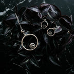 Meteorite Jewelry Set - Circle Necklace and Earrings - Qu!rk Boutique