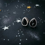 Pear Shaped Teardrop Meteorite Stud Earrings - Qu!rk Boutique