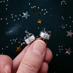 Small Round Raw Meteorite Dangle or Stud Earrings - Qu!rk Boutique