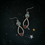 Journey to Mars Earrings - Copper Chrysocolla Earth and Red Jasper Mars - Qu!rk Boutique