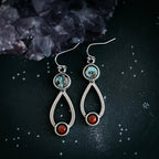 Journey to Mars Earrings - Copper Chrysocolla Earth and Red Jasper Mars - Qu!rk Boutique