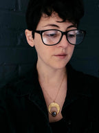 Crescent Moon Pendant with Dendritic Agate - Qu!rk Boutique
