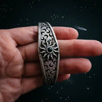 Solar Eclipse Cuff Bracelet with Black Opal - Qu!rk Boutique