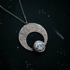 Crescent Moon Pendant with Dendritic Agate - Qu!rk Boutique