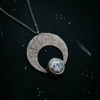 Crescent Moon Pendant with Dendritic Agate - Qu!rk Boutique