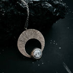 Crescent Moon Pendant with Dendritic Agate - Qu!rk Boutique