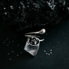 Dainty Oval Wrap Ring with Authentic Raw Meteorite - Qu!rk Boutique