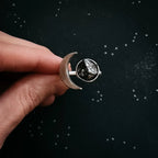Crescent Moon Wrap Ring with Authentic Meteorite - Qu!rk Boutique