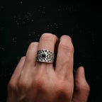 Eclipse Ring with Moon Phases and Black Opal - Qu!rk Boutique