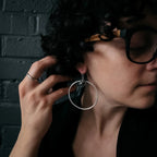Large Hoop Earrings with Meteorite - Qu!rk Boutique