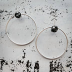 Large Hoop Earrings with Meteorite - Qu!rk Boutique