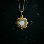Lunar Witch Necklace - Rainbow Moonstone Pendant - Qu!rk Boutique