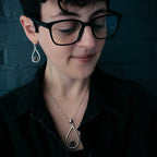 Meteorite Jewelry Set - Teardrop Necklace and Earrings - Qu!rk Boutique