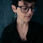 Meteorite Jewelry Set - Teardrop Necklace and Earrings - Qu!rk Boutique