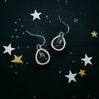 Pear Shaped Teardrop Meteorite Dangle Earrings - Qu!rk Boutique