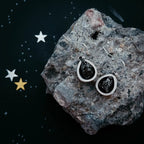 Pear Shaped Teardrop Meteorite Dangle Earrings - Qu!rk Boutique