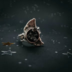 Crescent Moon Ring with Authentic Meteorite - Qu!rk Boutique