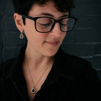 Pear Shaped Teardrop Meteorite Dangle Earrings - Qu!rk Boutique