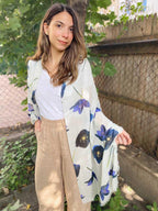 Large Beautiful Multi-Purpose Scarf/Shawl/Sarong: Hellebore on Snow - Qu!rk Boutique
