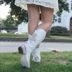 White Rose Inlayed Women's Cowgirl Boots (M50032) - Qu!rk Boutique