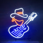 Miller Lite Cowboy Guitar Neon Signs Light - Qu!rk Boutique