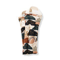 Pair of Slow North neck wraps with colorful abstract mountain and rainbow pattern