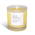 Hello Sunshine hand-poured soy candle with essential oils in frosted glass, Qu!rk Boutique