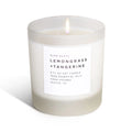Lemongrass tangerine soy candle in frosted glass, hand-poured, eco-friendly gift at Qu!rk Boutique