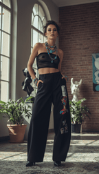 Perc and Luv Bars Ultra Cozy Barrel Dress Pants - Qu!rk Boutique