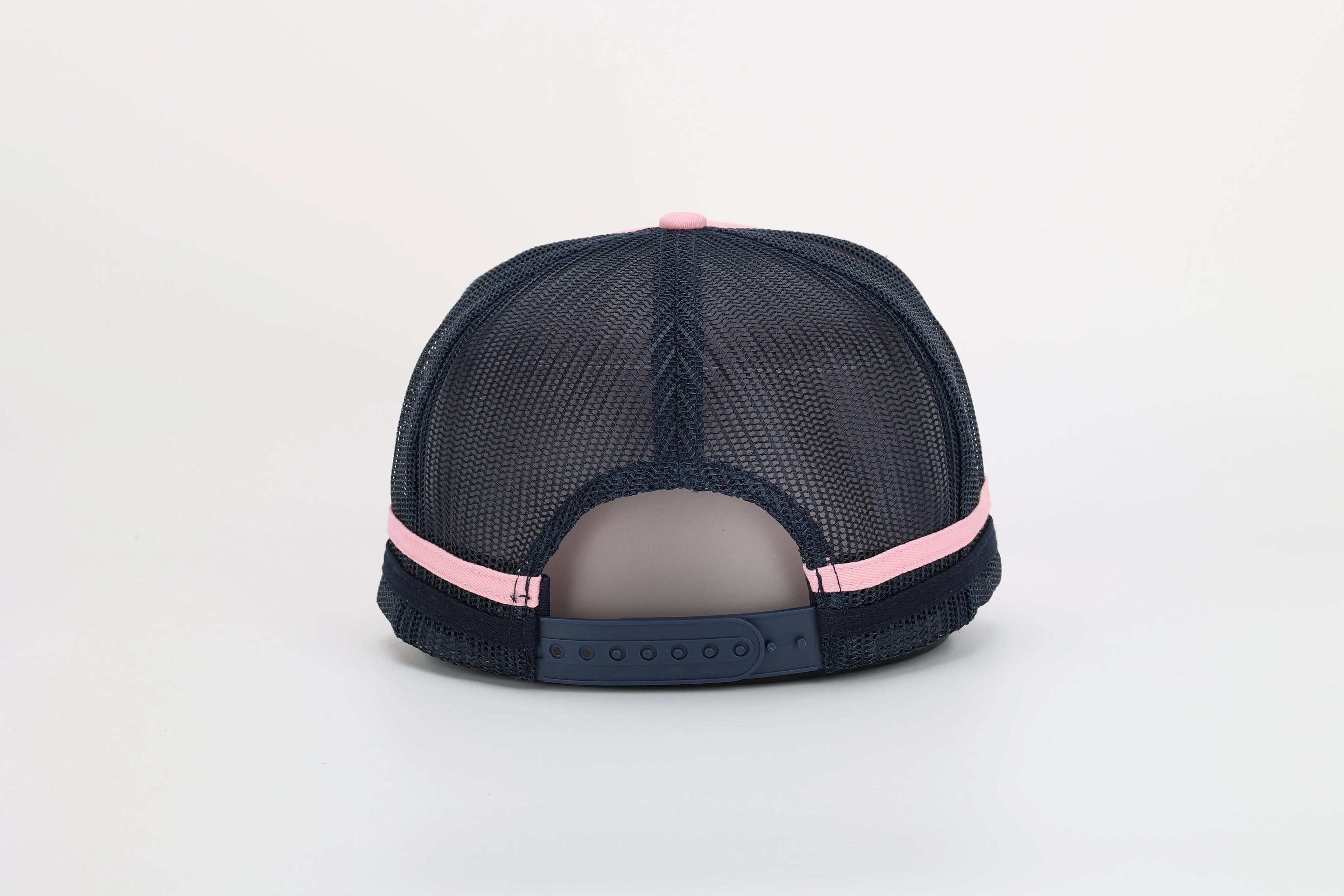 Neon Spur Logo Pink & Navy Stripe Trucker Hat